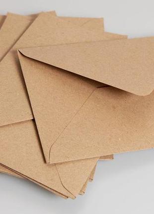 Набор крафт конверт крафтовый конверт эко мокроклеющийся с треугольным клапаном 11*16 см 10 шт
