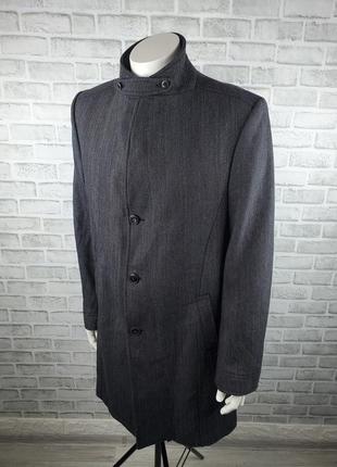 Мужское пальто с воротником стойкой zara man herringbone(елочка) (xl)