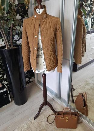 Оригинальная курточка massimo dutti, стёганная куртка, карамельный цвет3 фото