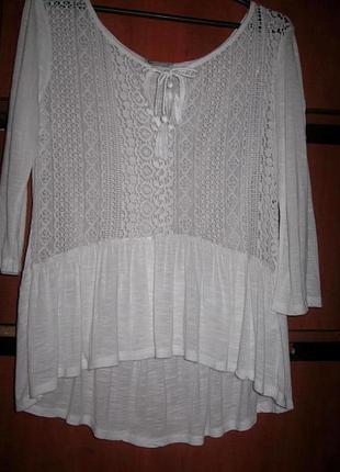 Блуза boho трикотаж біла