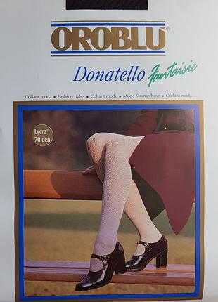 Елітні фірмові італійські щільні біло-кремові колготки oroblu donatello - 70den