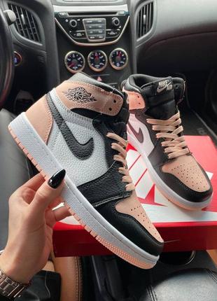 Женские кроссовки nike air NIKE jordan 1 mid pink black