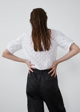 Фірмова білосніжна бавовняна блуза з красивенными гудзиками2 фото