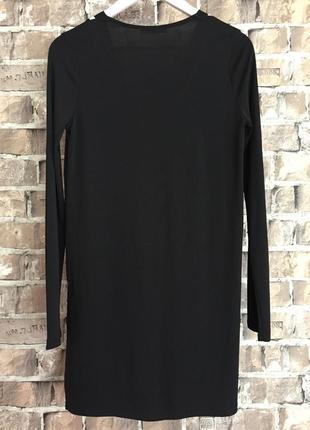 Контрастна блуза/туніка/плаття з розпірками та v-вирізом, s-m🔥8 фото