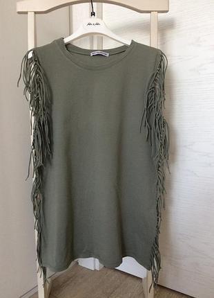 Стильная майка с бахромой new collection италия