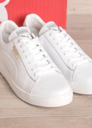 Мужские кожаные кроссовки puma smash white pearl p10-2б8 фото