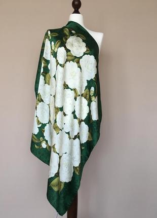 Шелковый платок шарф chanel silk scarf vintage camelia оригинал редкость!