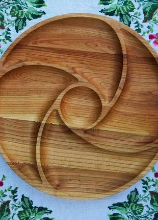 Деревянная секционная тарелка