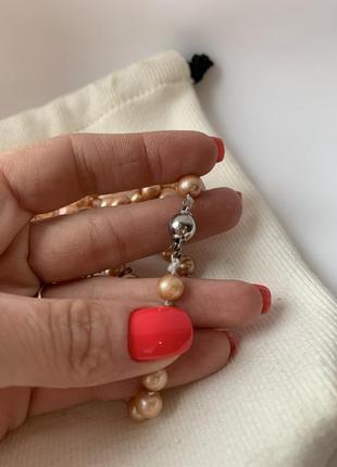 Намисто з рожевого морського перлів акойя (японія). золото 585 обмін7 фото