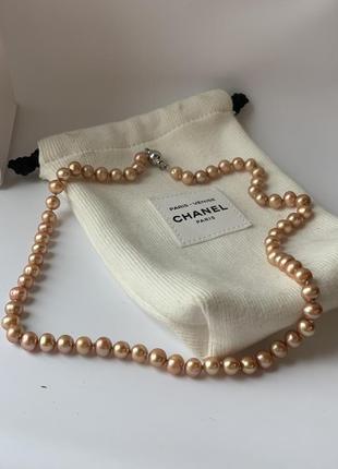 Намисто з рожевого морського перлів акойя (японія). золото 585 обмін8 фото