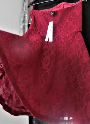 Платье из кружевного неопрена а-силуэт  с открытыми плечами и широкой юбкой (42-46р)6 фото