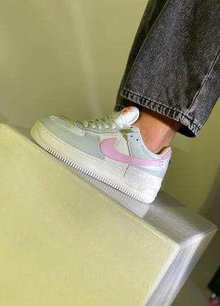 Женские кроссовки nike air force 1 shadow grey/pink8 фото