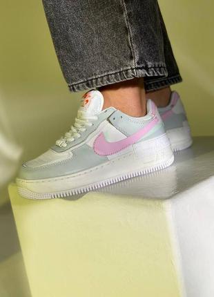 Женские кроссовки nike air force 1 shadow grey/pink4 фото