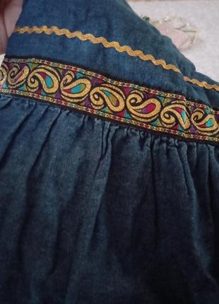 Джинсовая юбка -колокол на резинке7 фото