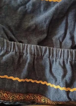 Джинсовая юбка -колокол на резинке8 фото