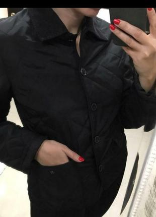 Базовая черная стеганая куртка курточка ветровка на тонком синтепоне пиджак жакет f&f5 фото