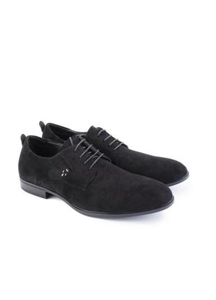 Чоловічі чорні туфлі на шнурівці3 фото