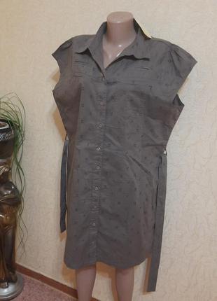 Платье удлиненная рубашка халат  прошва ришелье с поясом батал3 фото