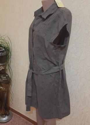 Платье удлиненная рубашка халат  прошва ришелье с поясом батал5 фото