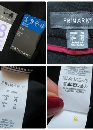 Класні класичні укорочені базові чорні штани батал висока посадка primark.10 фото