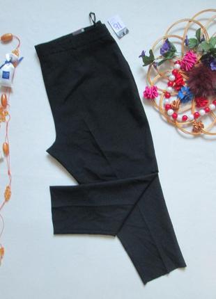 Классные классические укороченные базовые чёрные брюки батал высокая посадка primark.6 фото