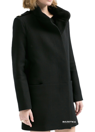 Базовое шерстяное пальто.весеннее чёрное пальто.zara,mango,h&m.1 фото