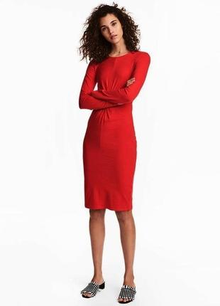 Червона сукня з вузлом hm1 фото
