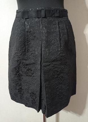Красивая юбка-колокол, в составе шерсть,из фактурной ткани с переливом, размер м