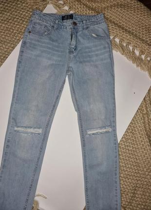 Next  джинсы mom голубые рваные 13лет2 фото