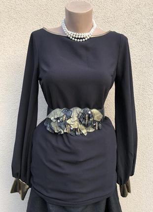 Чорна блуза з золотом,туніка-плаття,преміум бренд,kardashian kollection
