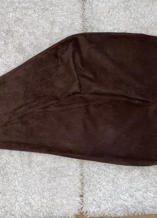 Стильные замшевые штанишки мом цвет коричневый шоколадный3 фото