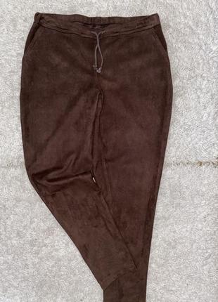 Стильные замшевые штанишки мом цвет коричневый шоколадный4 фото