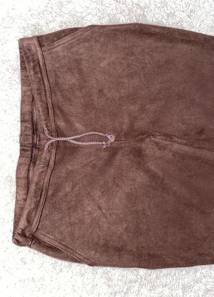 Стильные замшевые штанишки мом цвет коричневый шоколадный6 фото