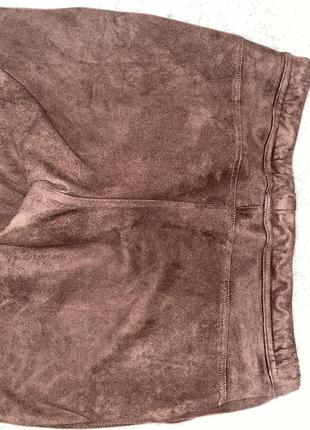 Стильные замшевые штанишки мом цвет коричневый шоколадный7 фото
