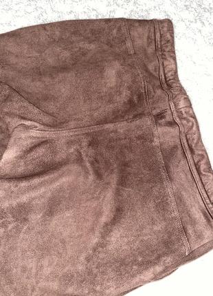Стильные замшевые штанишки мом цвет коричневый шоколадный8 фото
