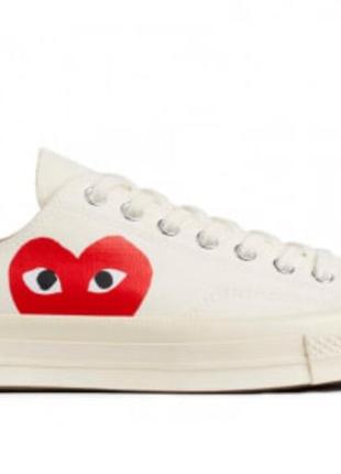 Кеди converse comme des garcons white low3 фото