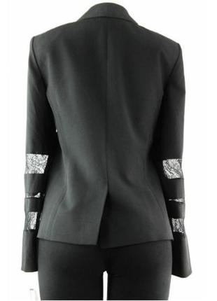 Черный пиджак "12" (usa) с прозрачными вставками на рукавах (48-50 р)5 фото