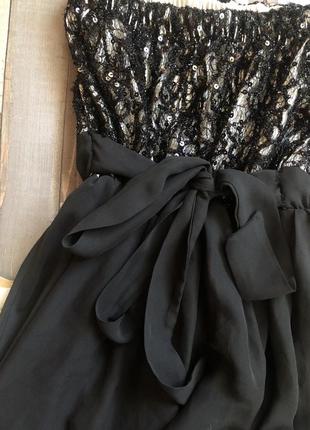 Черный шифоновый сарафан, нарядный сарафан с паетками ( англия)2 фото