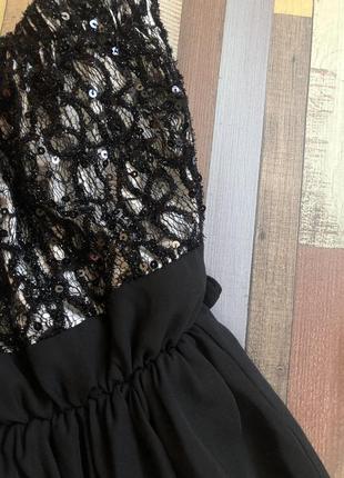 Черный шифоновый сарафан, нарядный сарафан с паетками ( англия)5 фото