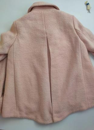 Розовое короткое шерстяное пальто с мехом енота only,  p-p l6 фото