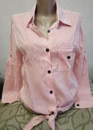 Рубашка / блуза в тонкую полоску2 фото