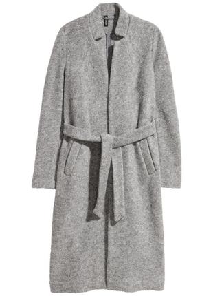 Пальто шерстяное h&m 36 серый меланж 5306656wt