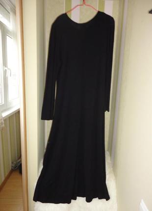 Чёрное длинное платье ( коттон ) (пог.45  рук.62  дл.82 )3 фото