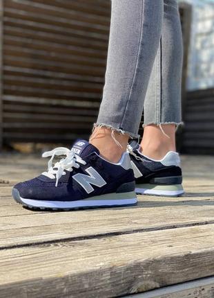 Жіночі кросівки new balance 574 durk blue