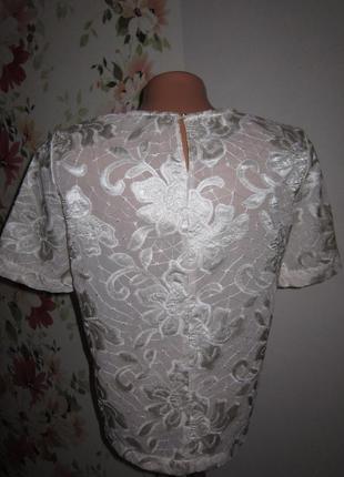 Шикарная белая кружевная блуза3 фото