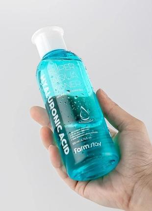 Тонер з гіалуронової кислотою farm stay hyaluronic acid aqua multi ultra toner