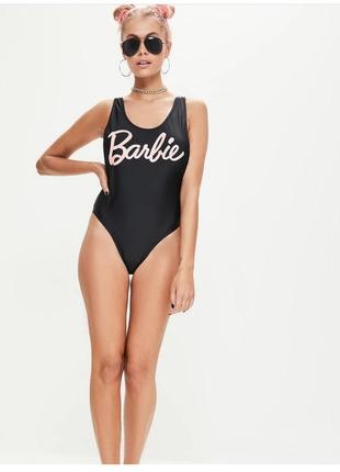 Слитный женский купальник черный сексуальный barbie missguided