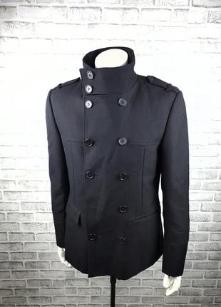 Мужское черное двубортное пальто we (m)1 фото