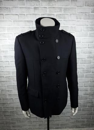 Чоловіче двобортне пальто чорне we (m)2 фото