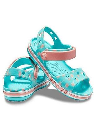 Kids' bayaband seasonal graphic sandal (сандалі дитячі для дівчаток) блакитні з пальмами